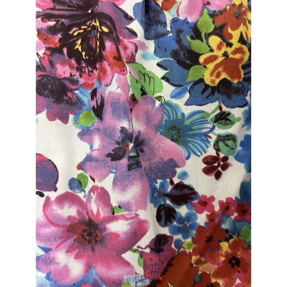 Roamans Vintage Button Up Womens Blouse Plus Size 22W Pink Purple Floral Print - Picture 7 of 10